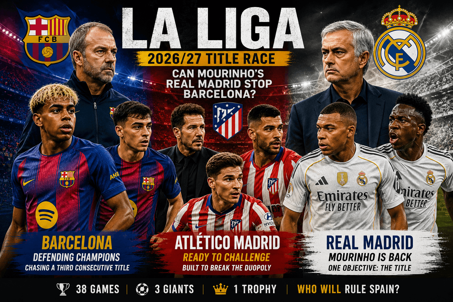 La Liga 2026/27 Title Race: Can Mourinho’s Real Madrid Stop Barcelona?
